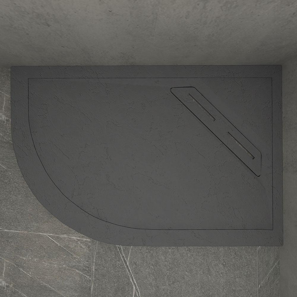 Kudos Connect 2 Right Hand Offset Quadrant Slate Grey Shower Tray 1000 x 800mm