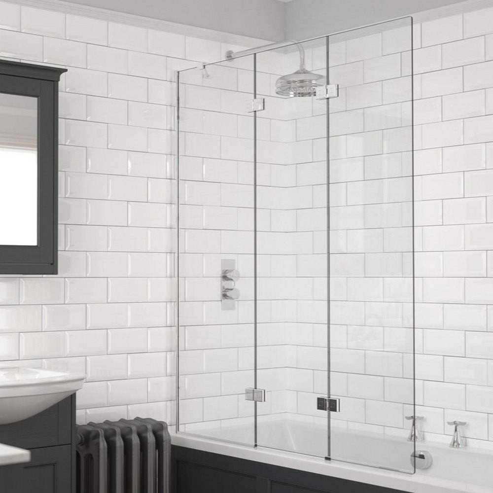 Kudos Inspire Triple 1250mm Chrome Bath Screen