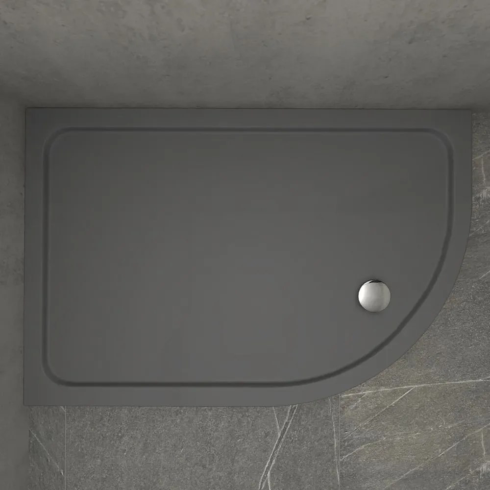 Kudos Kstone Slip Resistant Slate Grey 1000 x 800mm Offset Quadrant LH Shower Tray (1)