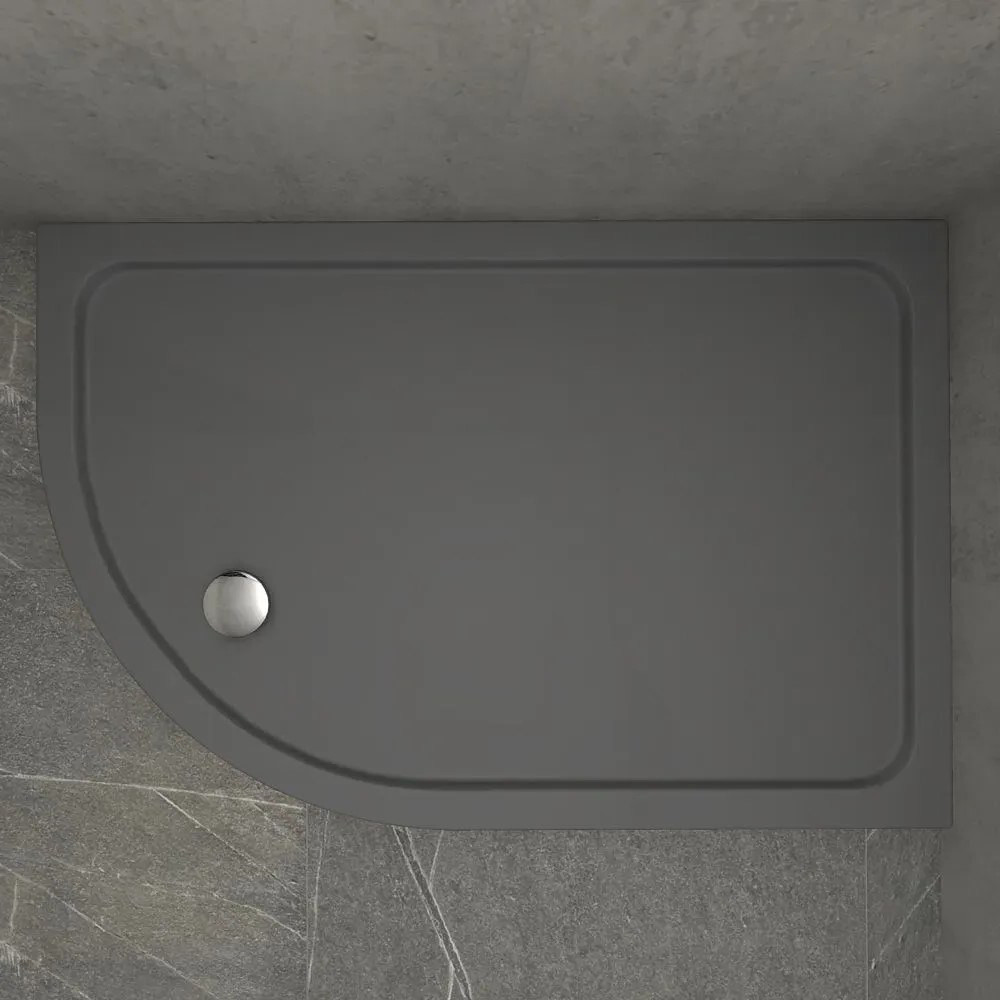 Kudos Kstone Slip Resistant Slate Grey 1000 x 800mm Offset Quadrant RH Shower Tray (1)
