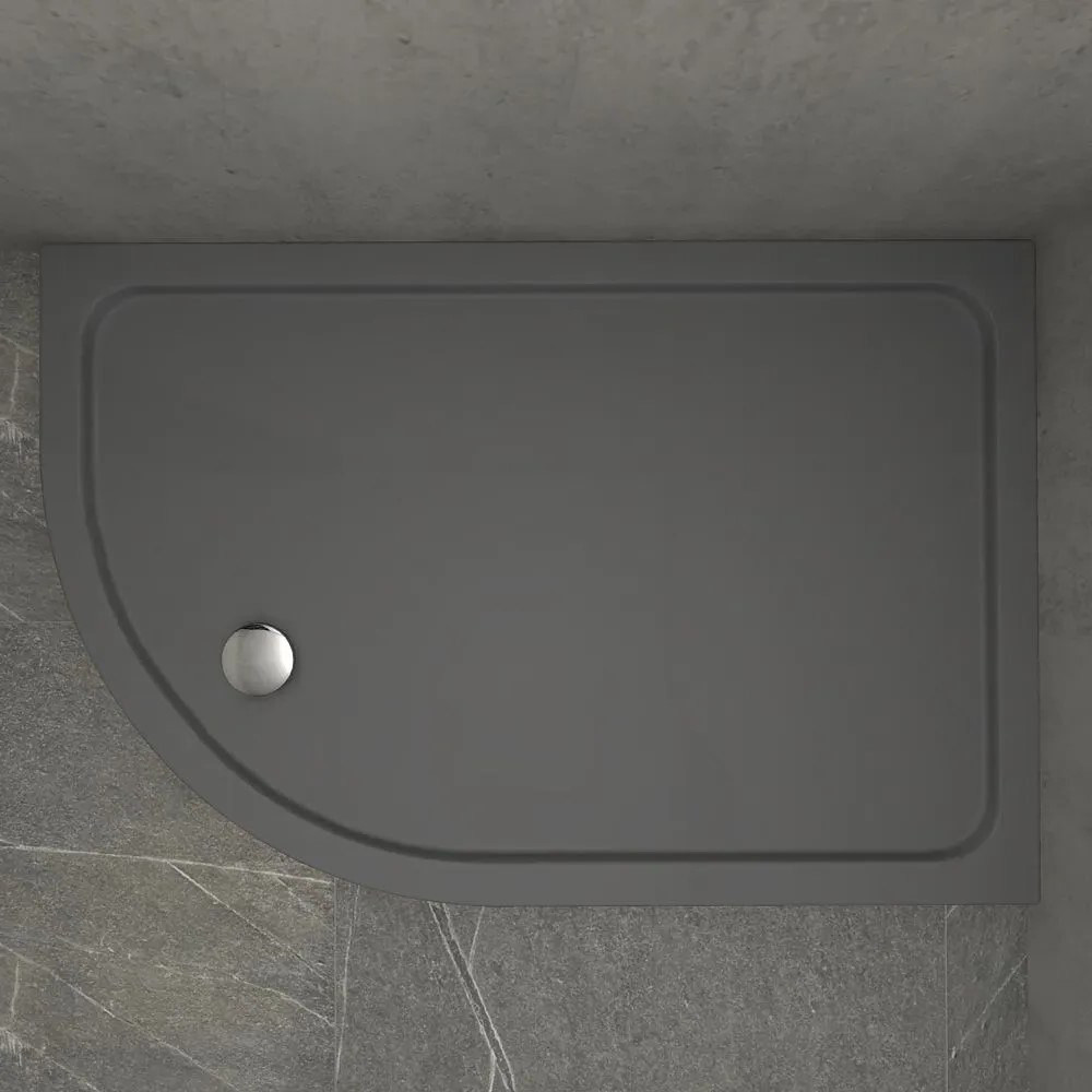 Kudos Kstone Slip Resistant Slate Grey 1000 x 900mm Offset Quadrant RH Shower Tray