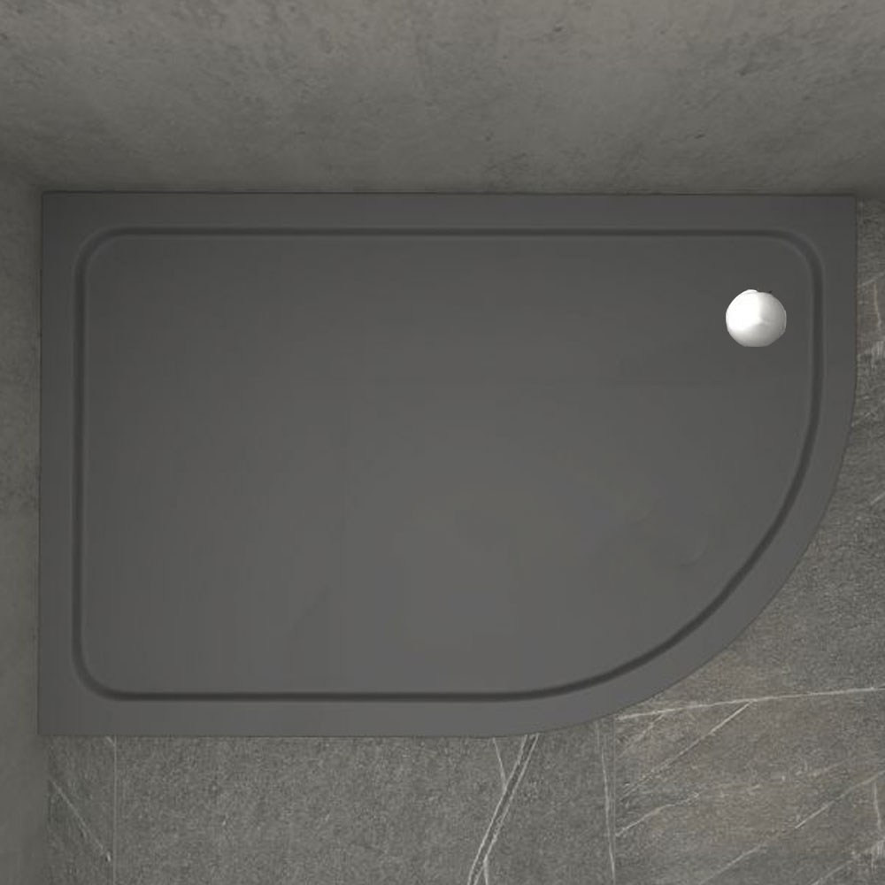 Kudos Kstone Slip Resistant Slate Grey 900 x 760mm Offset Quadrant LH Shower Tray (1)
