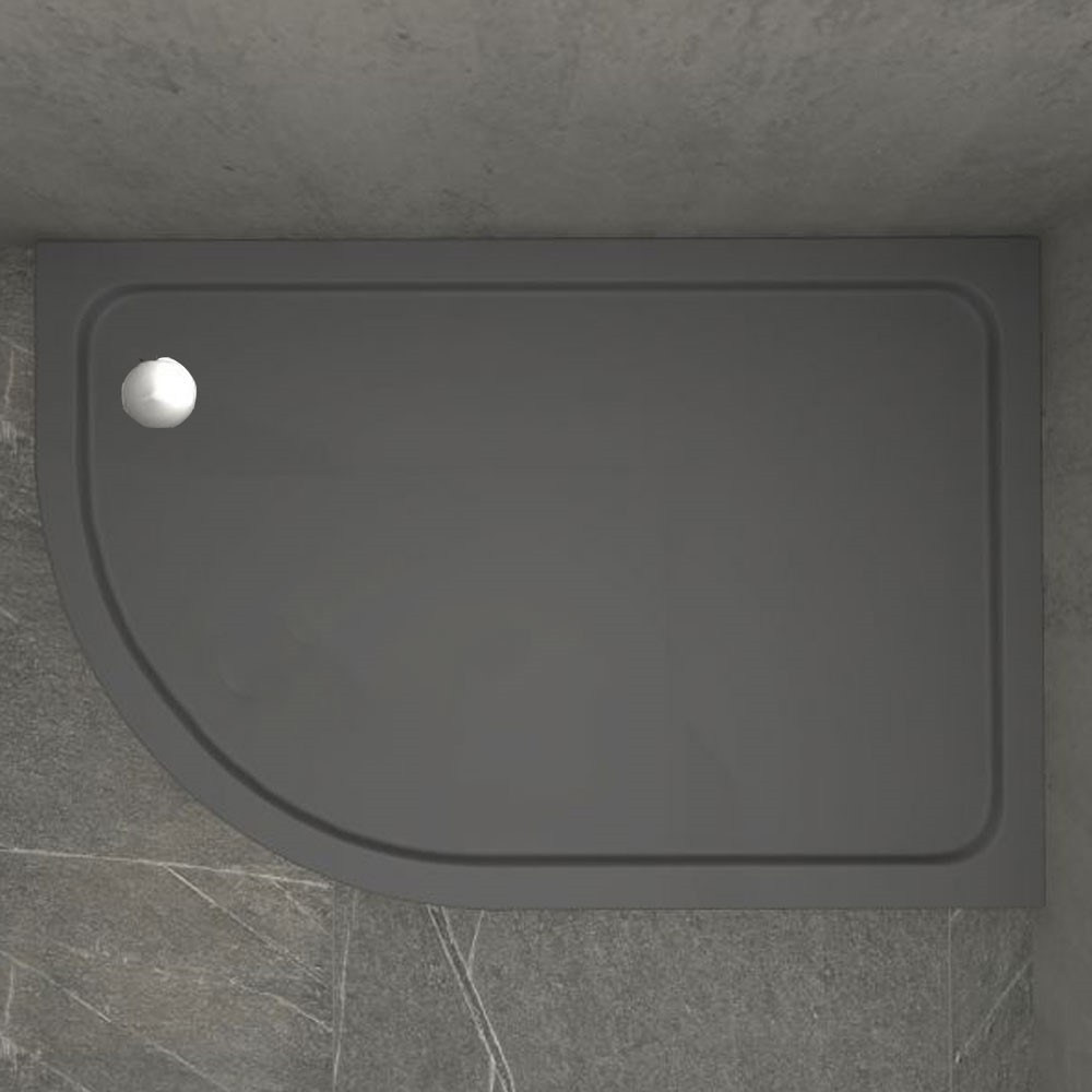 Kudos Kstone Slip Resistant Slate Grey 900 x 760mm Offset Quadrant RH Shower Tray (1)