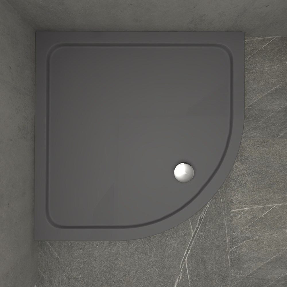 Kudos Kstone Slip Resistant Slate Grey 900mm Quadrant Shower Tray (1)