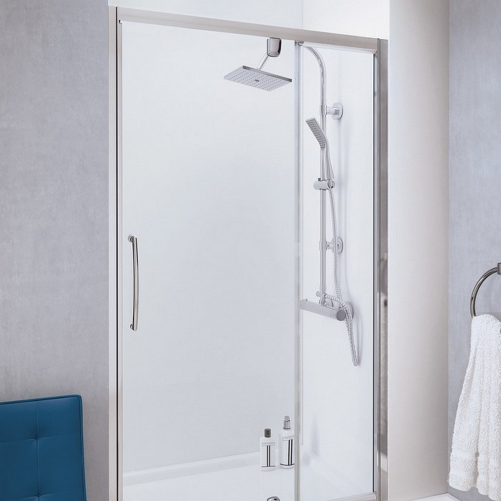 Lakes 1000mm Semi Frameless Pivot Door with In-line Panel