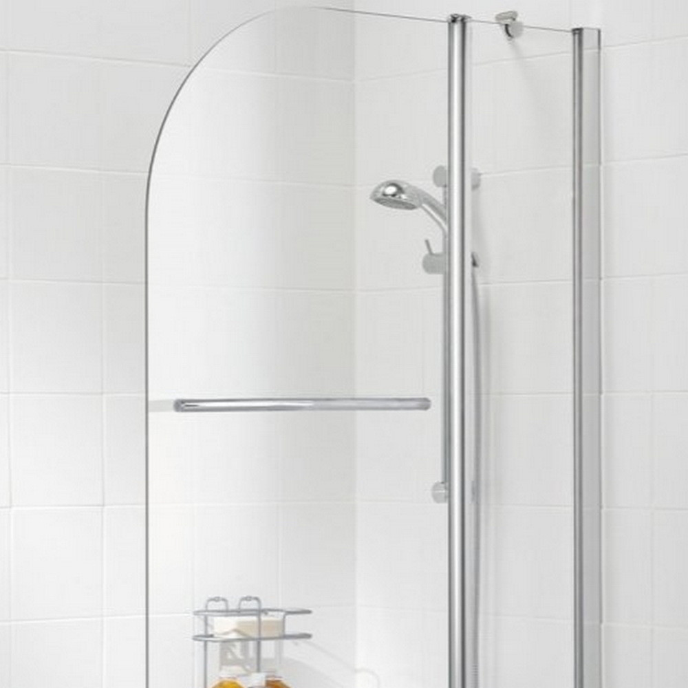 Lakes Bathrooms 1000mm Curved Double Bath Screen and Towel Rail