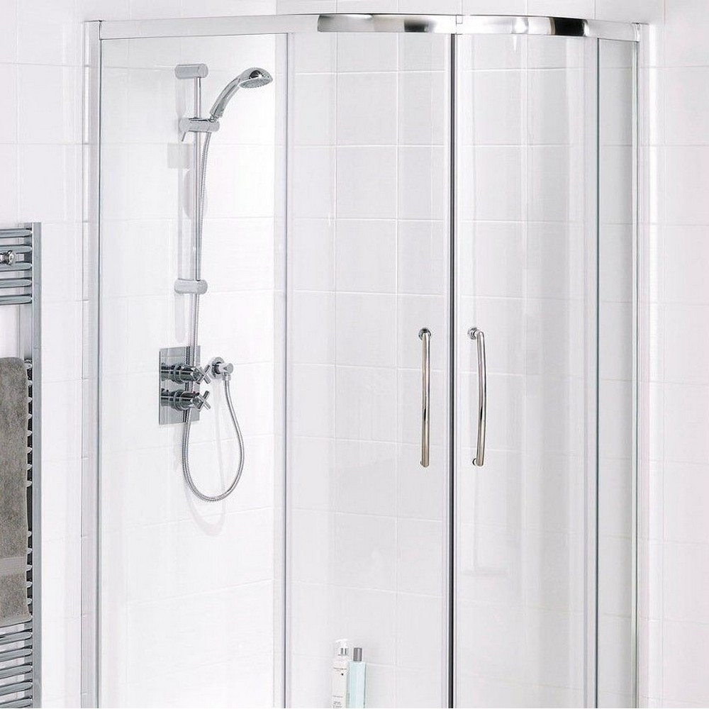 Lakes Bathrooms Easy Fit 1200mm x 900mm Offset Quadrant Shower Enclosure in Silver