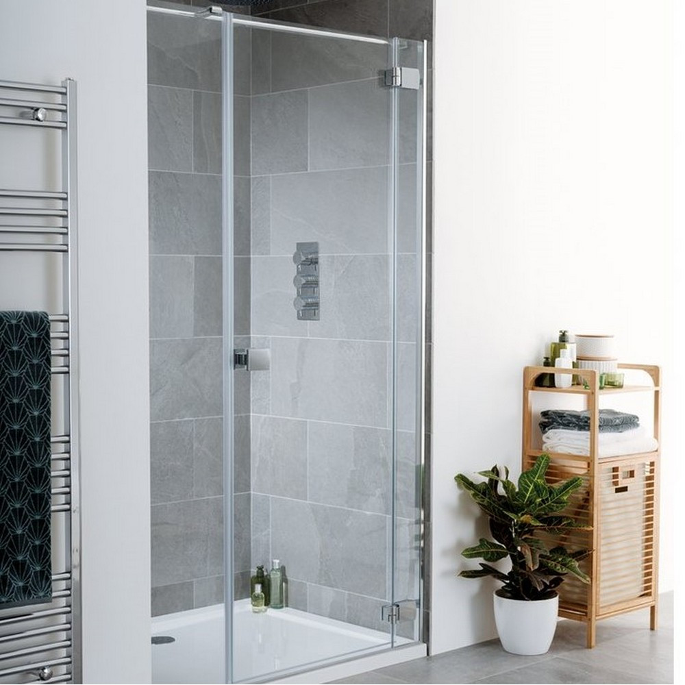 Lakes Cayman 1200mm Hinged Shower Door with Inline Panel (1)