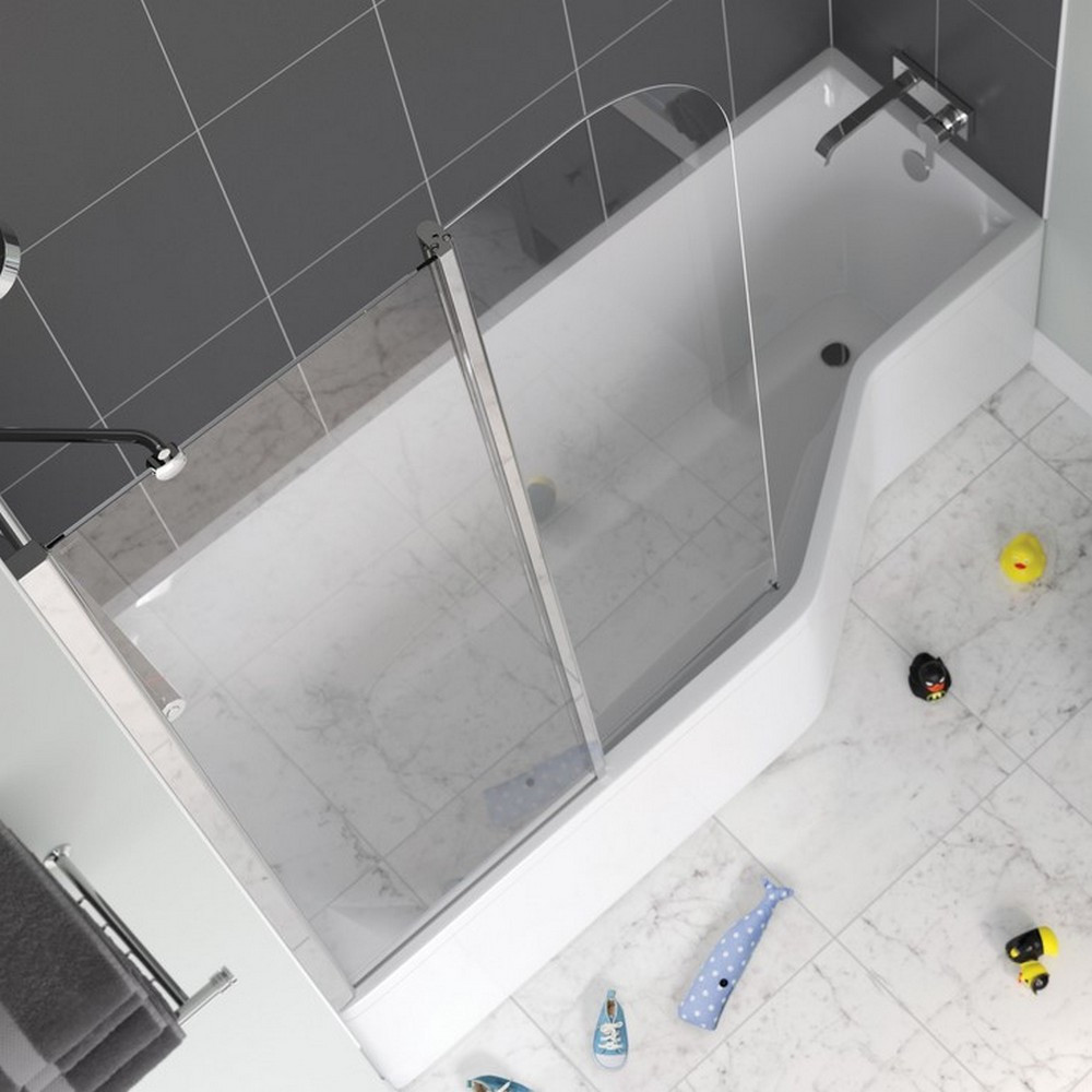 Lakes Classic Curved Hinged 930mm Bath Screen (1)