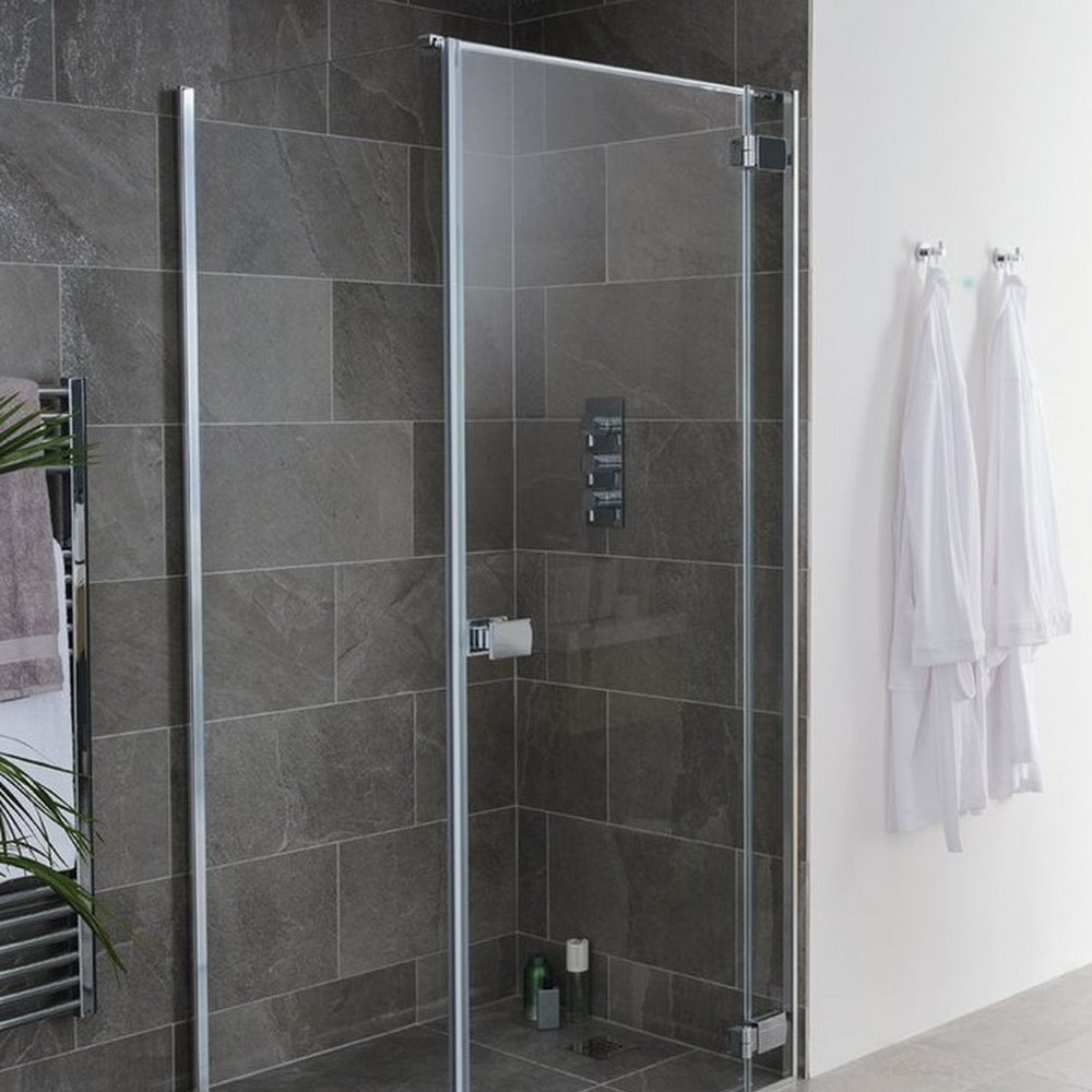 Lakes Grenada 1000mm Hinged Panel Shower Door with Side Panel (1)