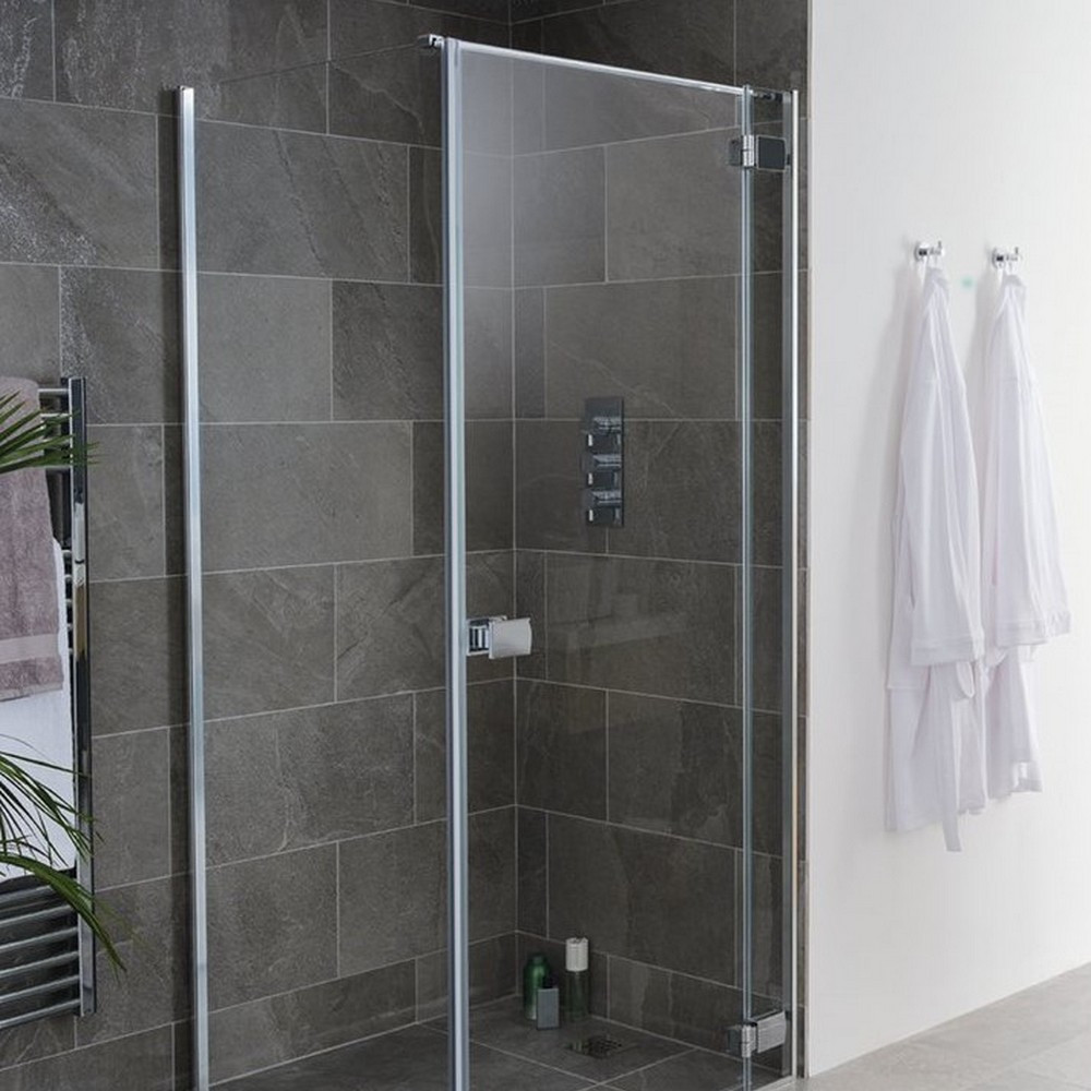 Lakes Grenada 800mm Hinged Panel Shower Door with Side Panel (1)