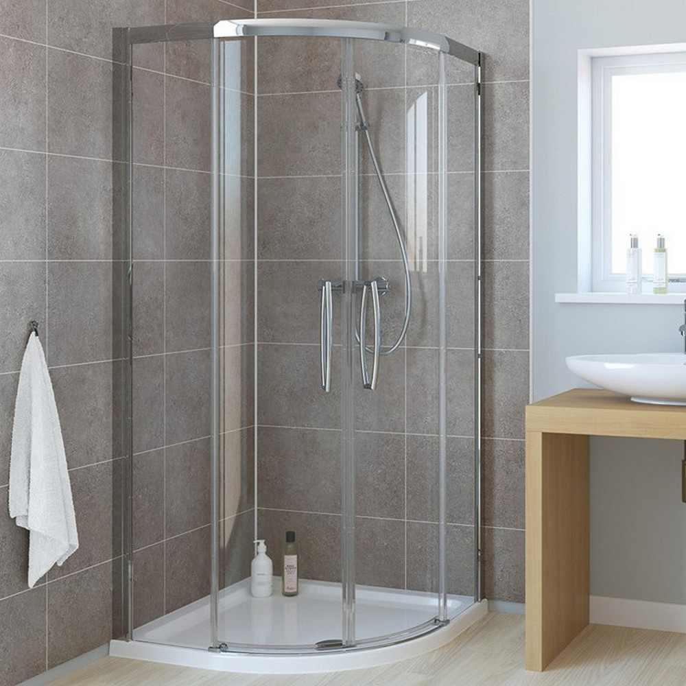 Lakes Low Threshold 1000 x 800mm Double Door Offset Quadrant Shower Enclosure Right Hand