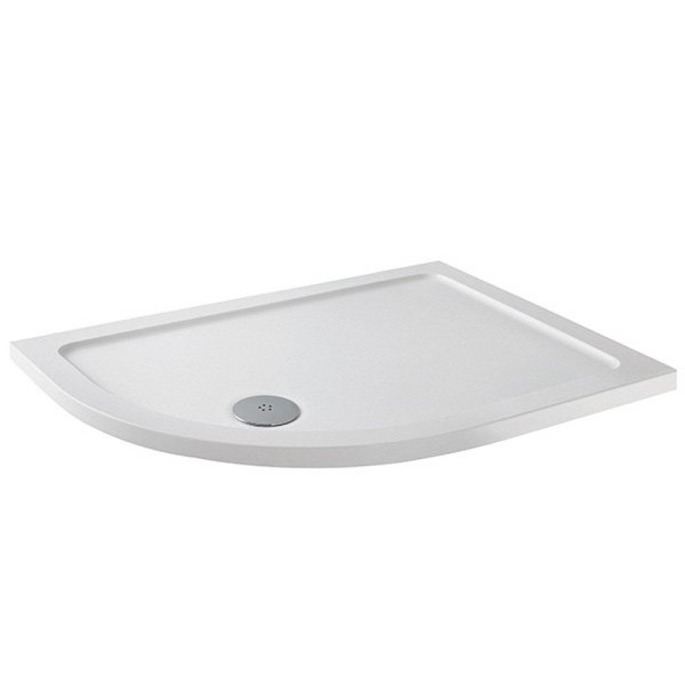 MX DucoStone 1000 x 800mm Left Hand Anti Slip Offset Quadrant Shower Tray with 90mm Waste