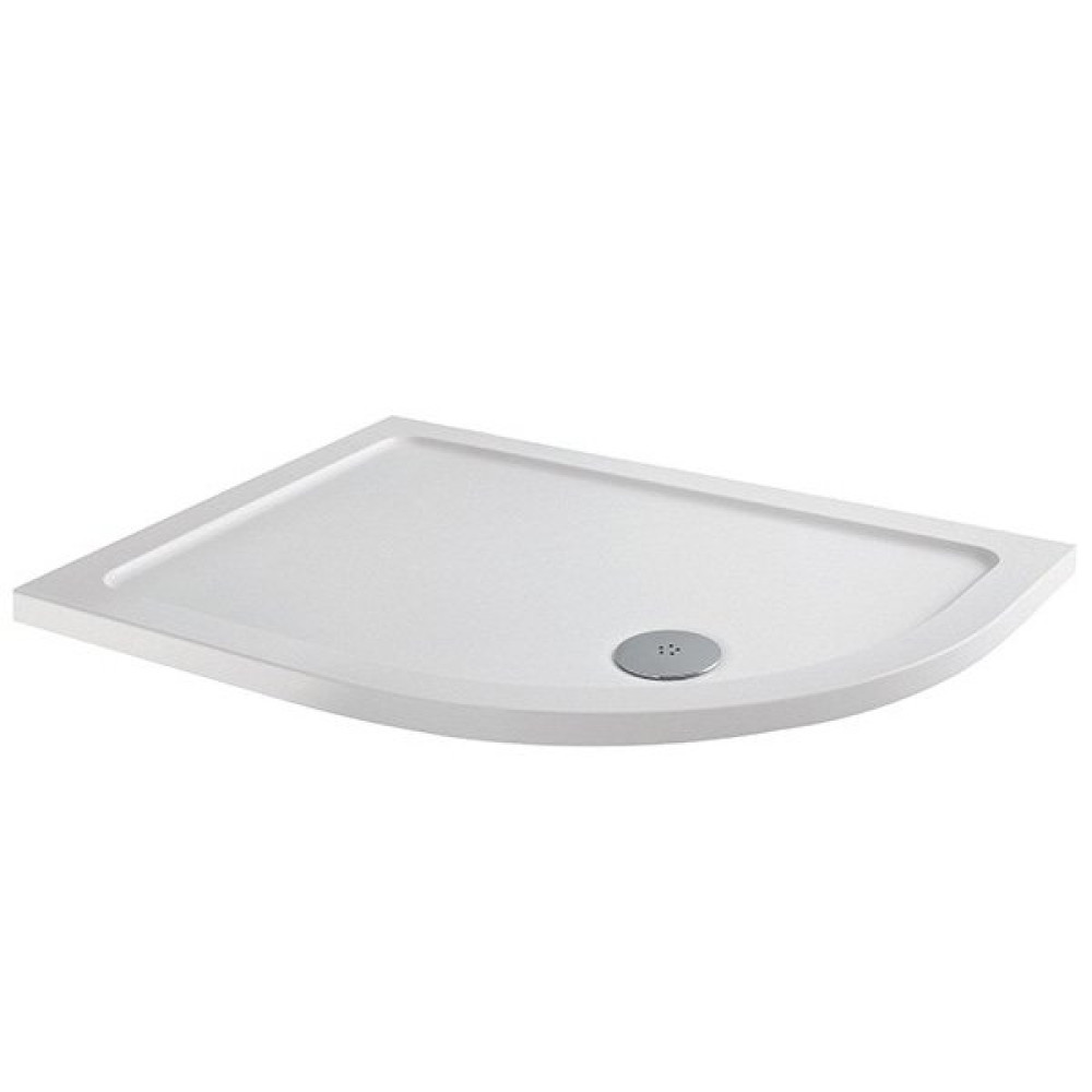 MX DucoStone 1000 x 800mm Right Hand Anti Slip Offset Quadrant Shower Tray with 90mm Waste
