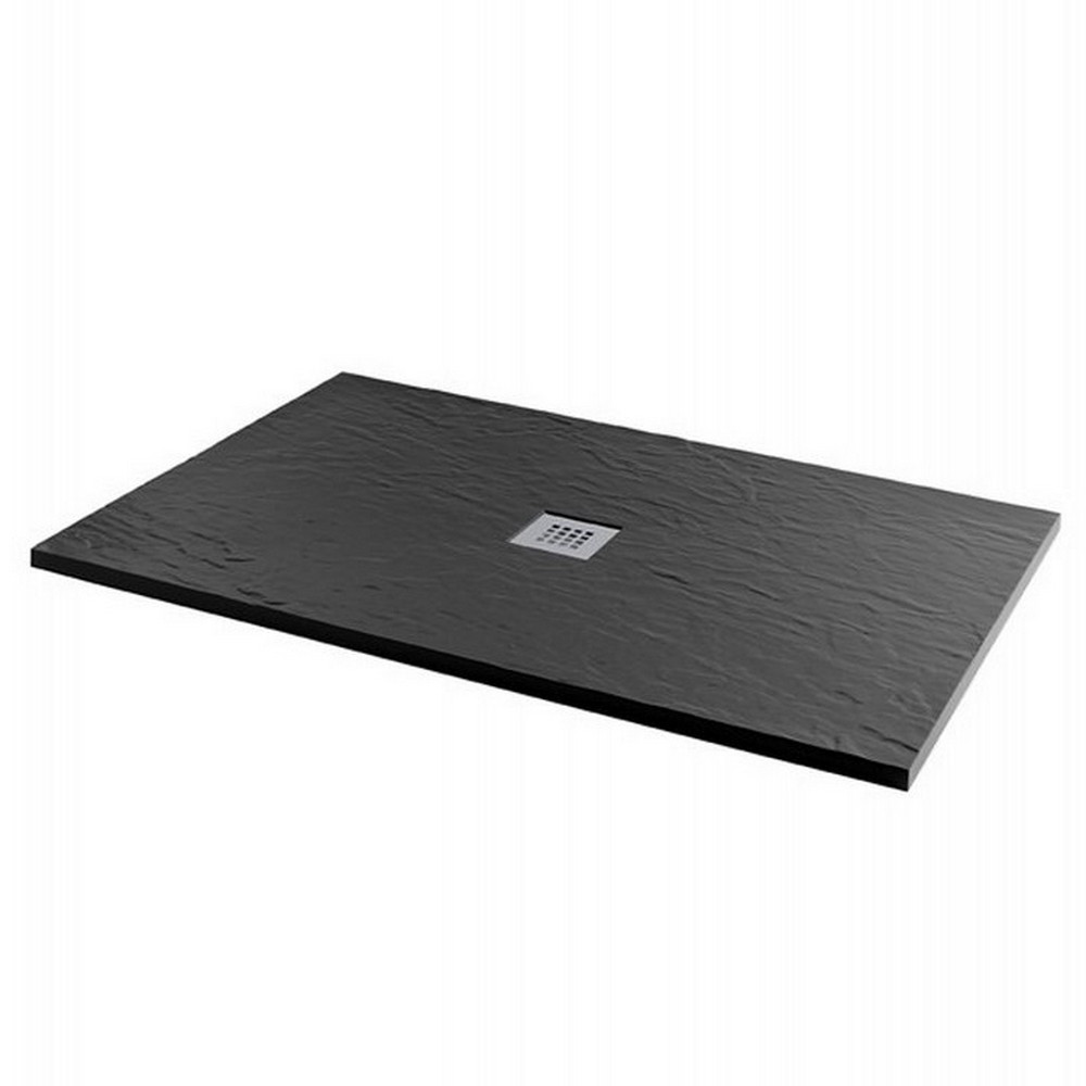 MX Minerals 1000 X 800mm Rectangle Jet Black Shower Tray