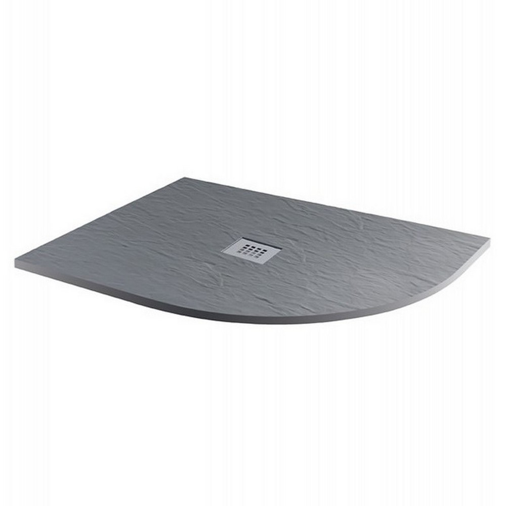 MX Minerals 1200 X 800mm Offset Quadrant Slate Ash Grey Tray RH
