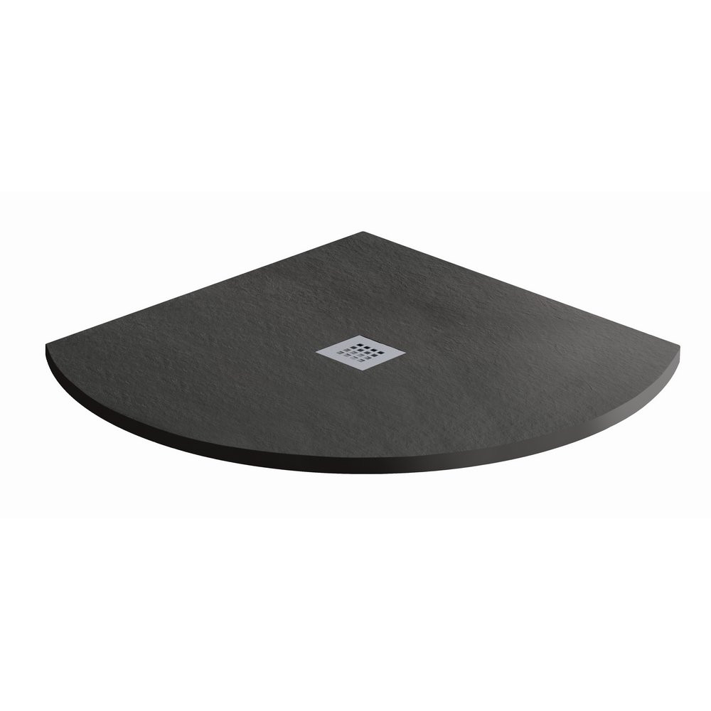 MX Minerals 800 X 800mm Quadrant Jet Black Shower Tray