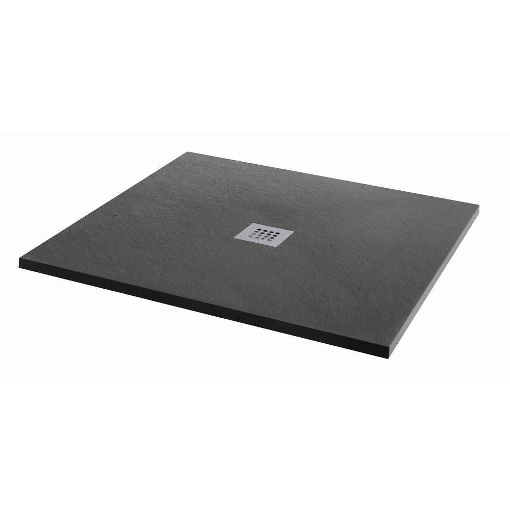 MX Minerals 800 x 800mm Square Jet Black Shower Tray