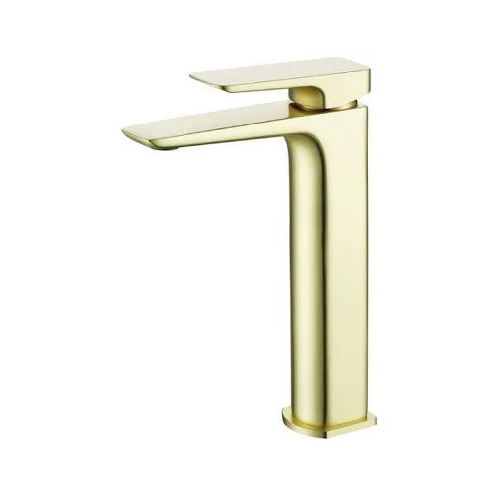 Marflow Carmani Tall Basin Mixer with Waste in Brushed Brass