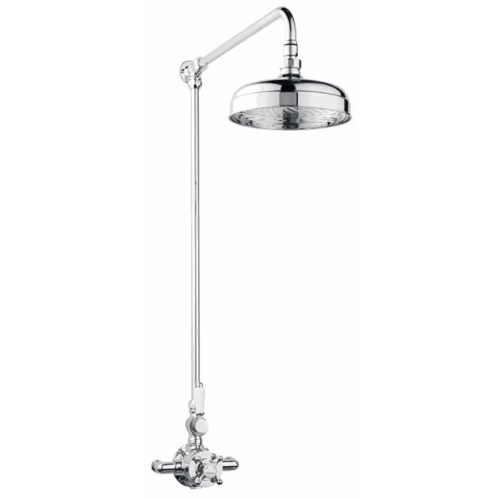 Marflow Ferrada Exposed Thermostatic Shower Valve with Fixed Rail and Overhead Shower