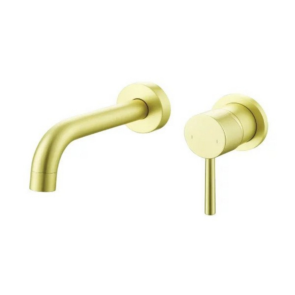 Marflow Pava Wall Mounted Basin Mixer in Brushed Brass
