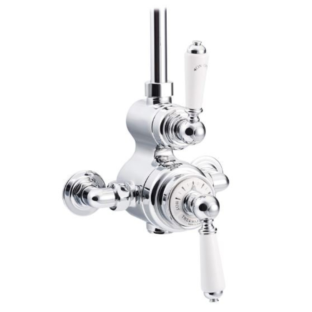 St James Traditional Thermostatic shower valve with London Levers