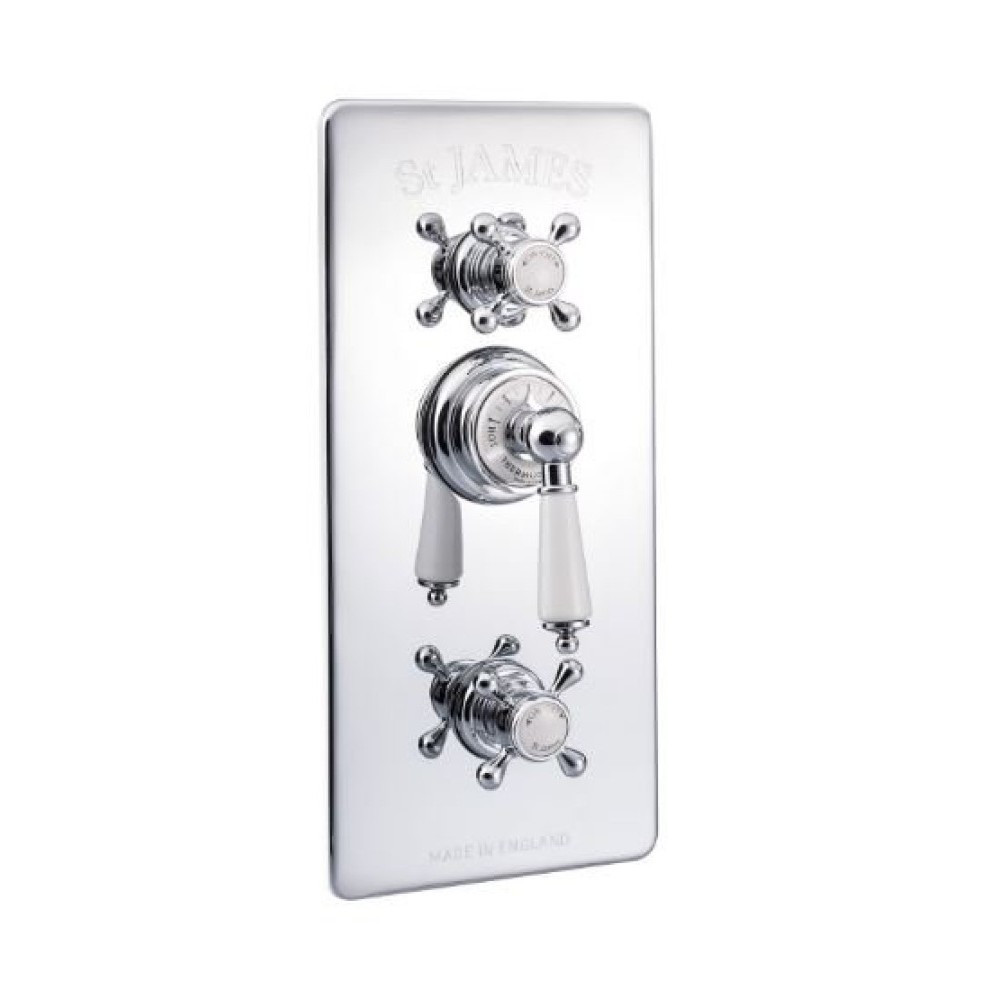 Marflow St James Concealed Thermostatic Shower Valve With London Handles And Integral Flow Valves