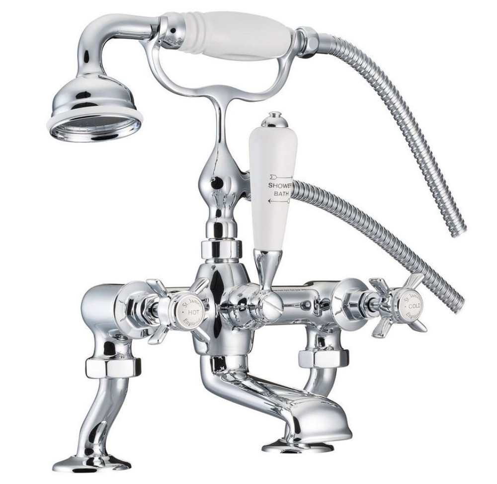 Marflow St James England Handle Bath Shower Mixer with Cranked Centres