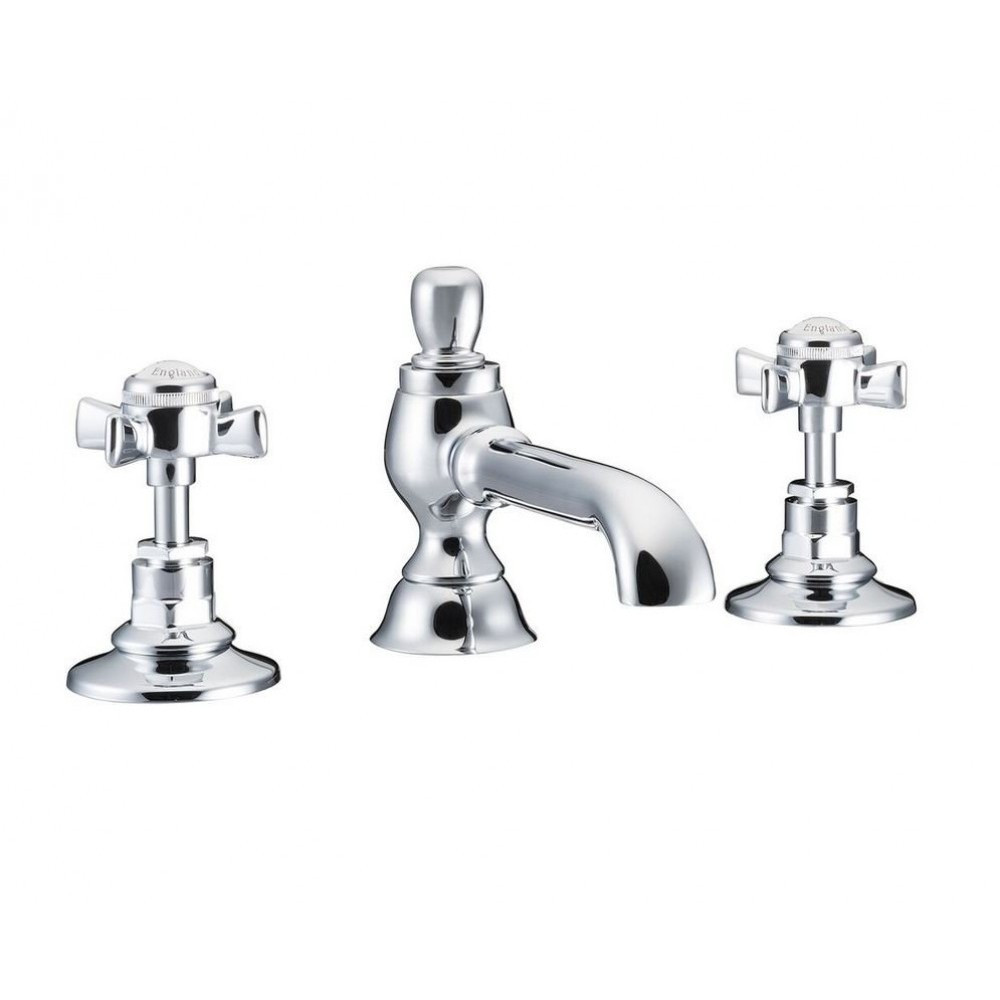 Marflow St James England Handle Three Hole Basin Mixer Colonial Spout