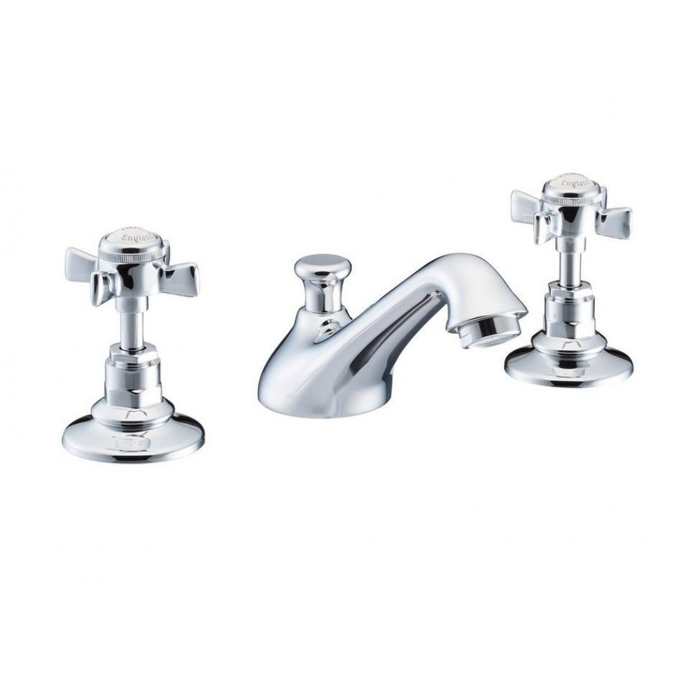 Marflow St James England Handle Three Hole Basin Mixer with Pop Up Waste
