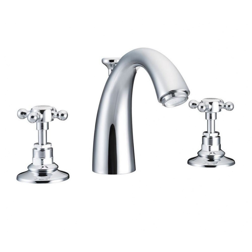 Marflow St James London Handle Three Hole Basin Mixer Classical Spout