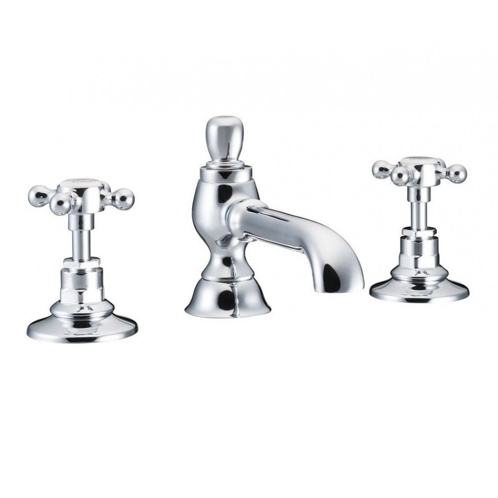 Marflow St James London Handle Three Hole Basin Mixer Colonial Spout