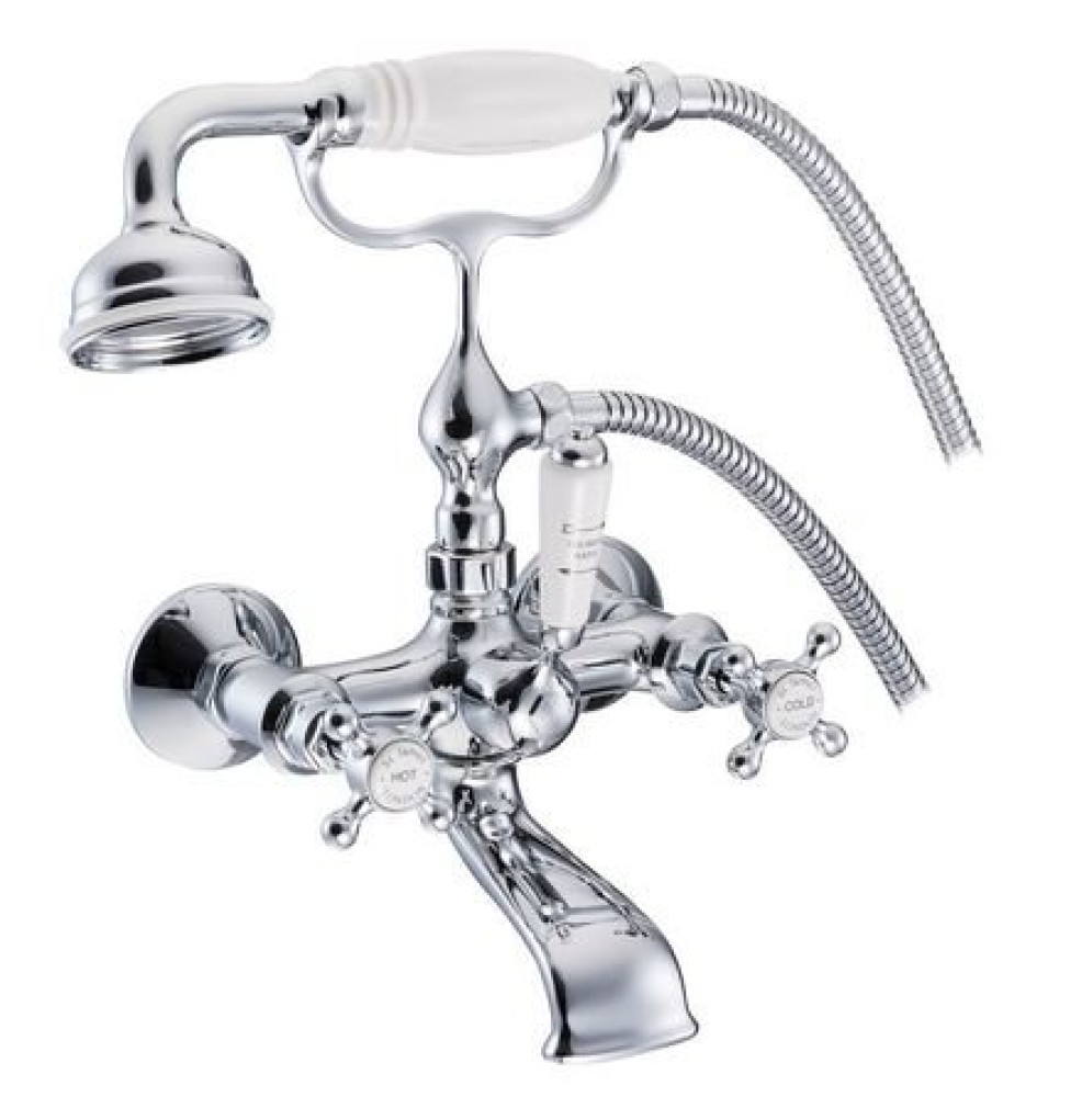 Marflow St James London Handle Wall Mounted Bath Shower Mixer with unions