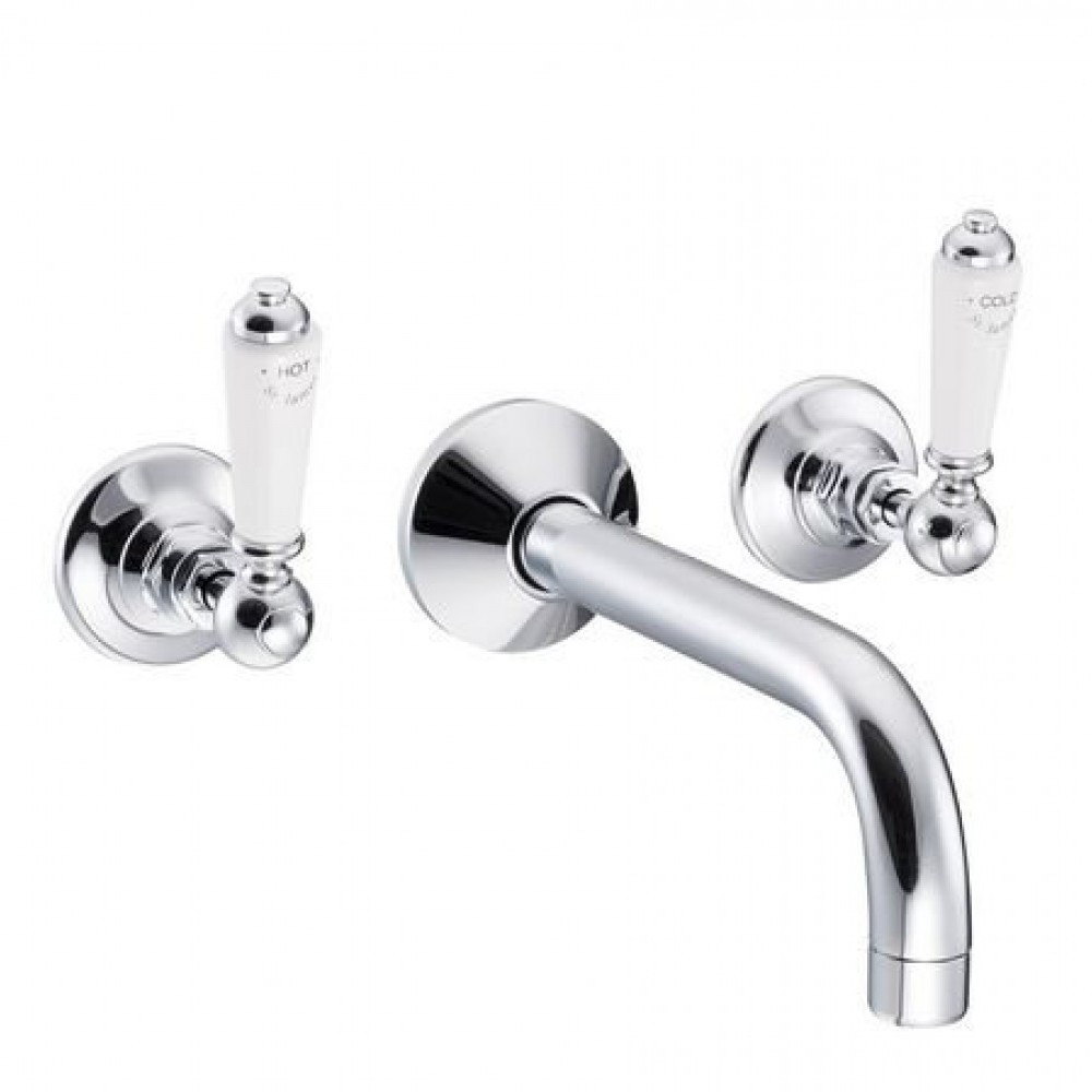 Marflow St James London Lever Three Hole Wall Mounted Basin Mixer