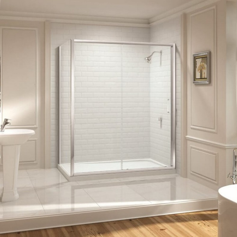 Merlyn 8 Series 1100mm Sliding Shower Door with Tray