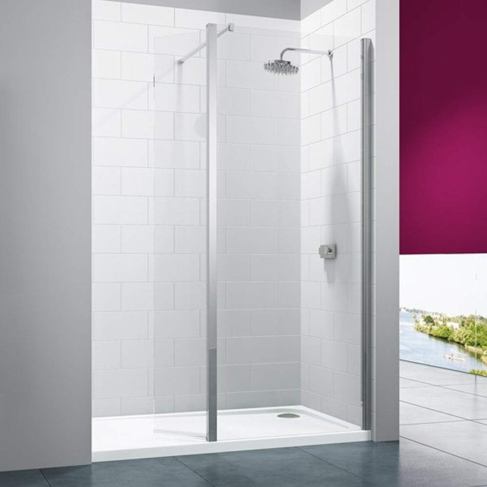 Merlyn 8 Series 800mm Showerwall with Swivel Panel (1)