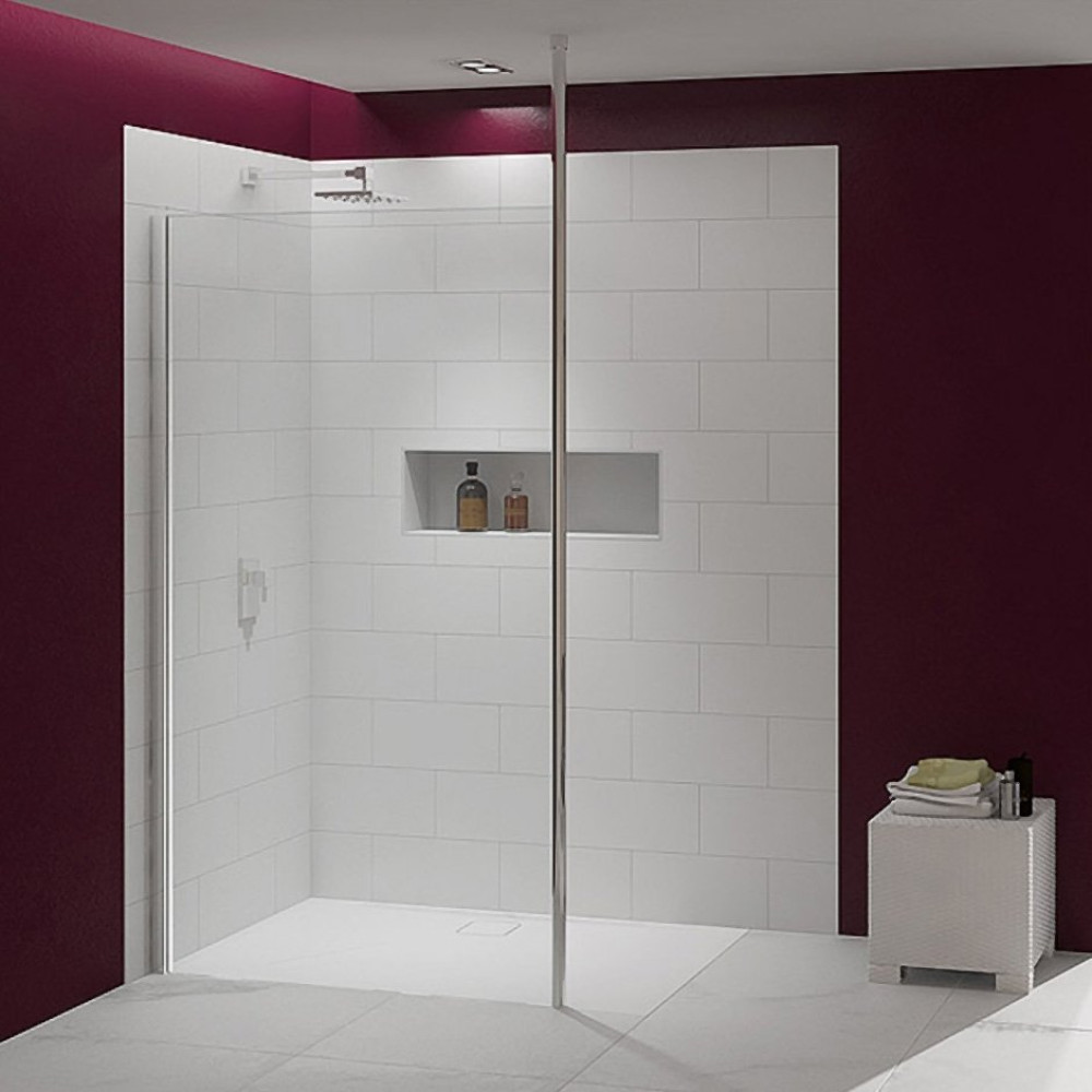Merlyn 8 Series 900mm Showerwall with Vertical Post