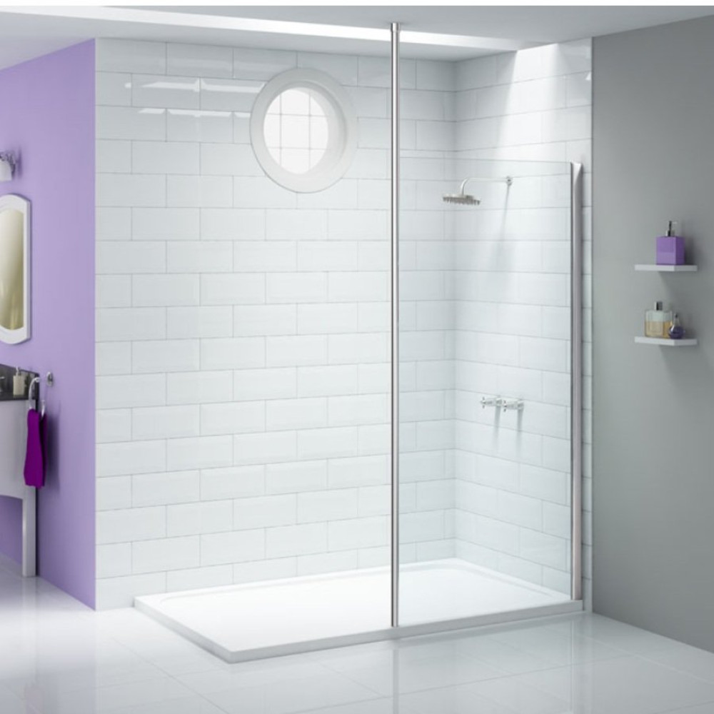 Merlyn 8mm Ionic 600mm Showerwall with Vertical Post