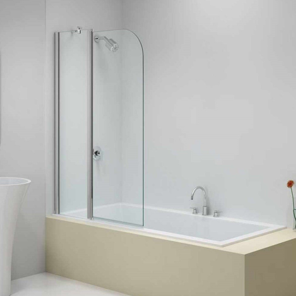 Merlyn 900 x 1500mm Easy-Fit Two Panel Folding Curved Bath Screen (1)