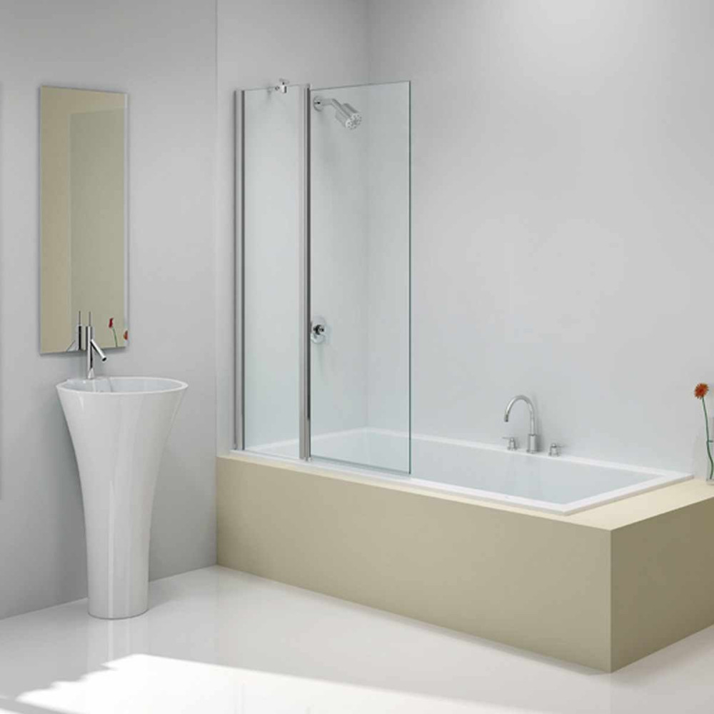 Merlyn 900 x 1500mm Easy-Fit Two Panel Folding Square Bath Screen (1)