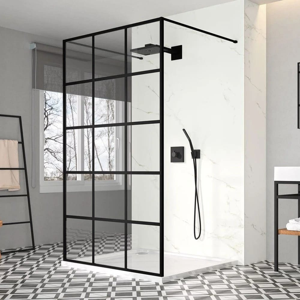 Merlyn Double Entry 8mm Black 1200mm Framed Wetroom Panel