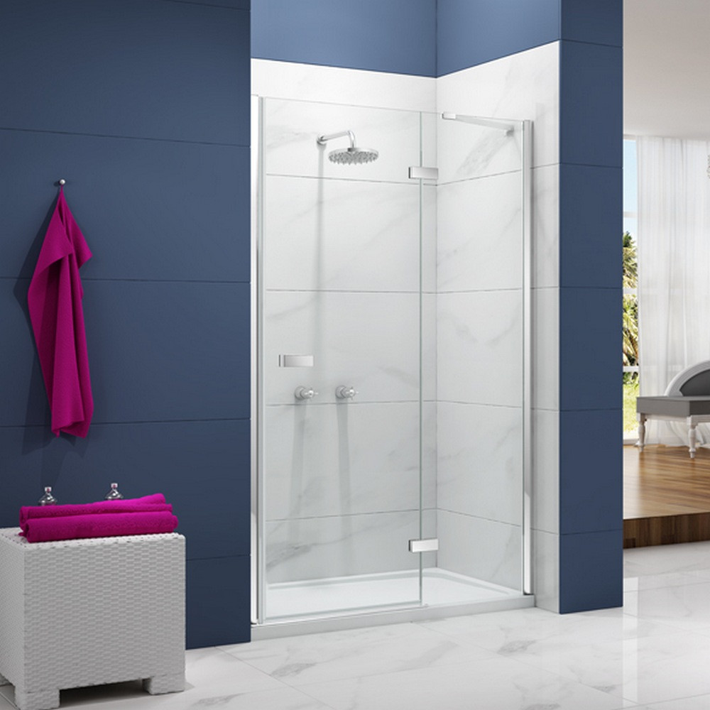 Merlyn Ionic Essence 800 Plus Hinge Shower Door and Inline Panel in Recess