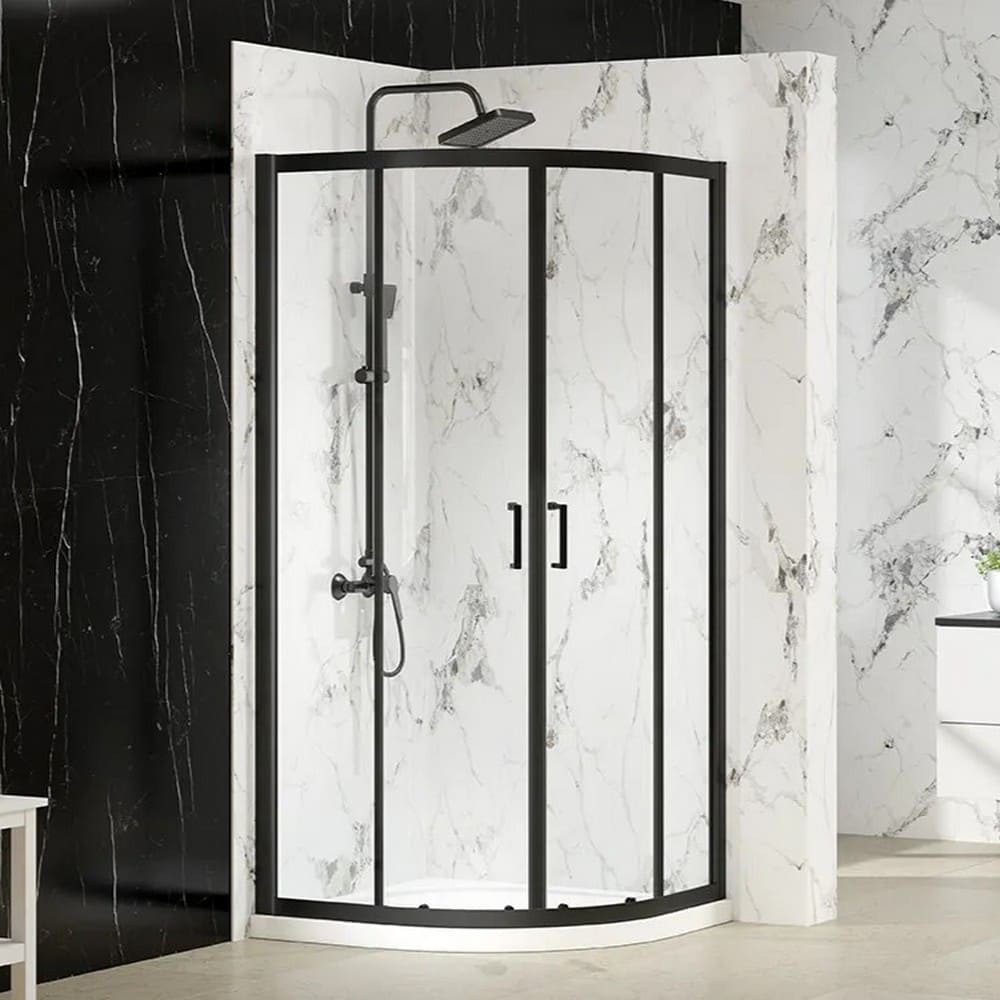 Merlyn MBox 900 x 900mm 2 Door Quadrant Shower Enclosure in Matt Black