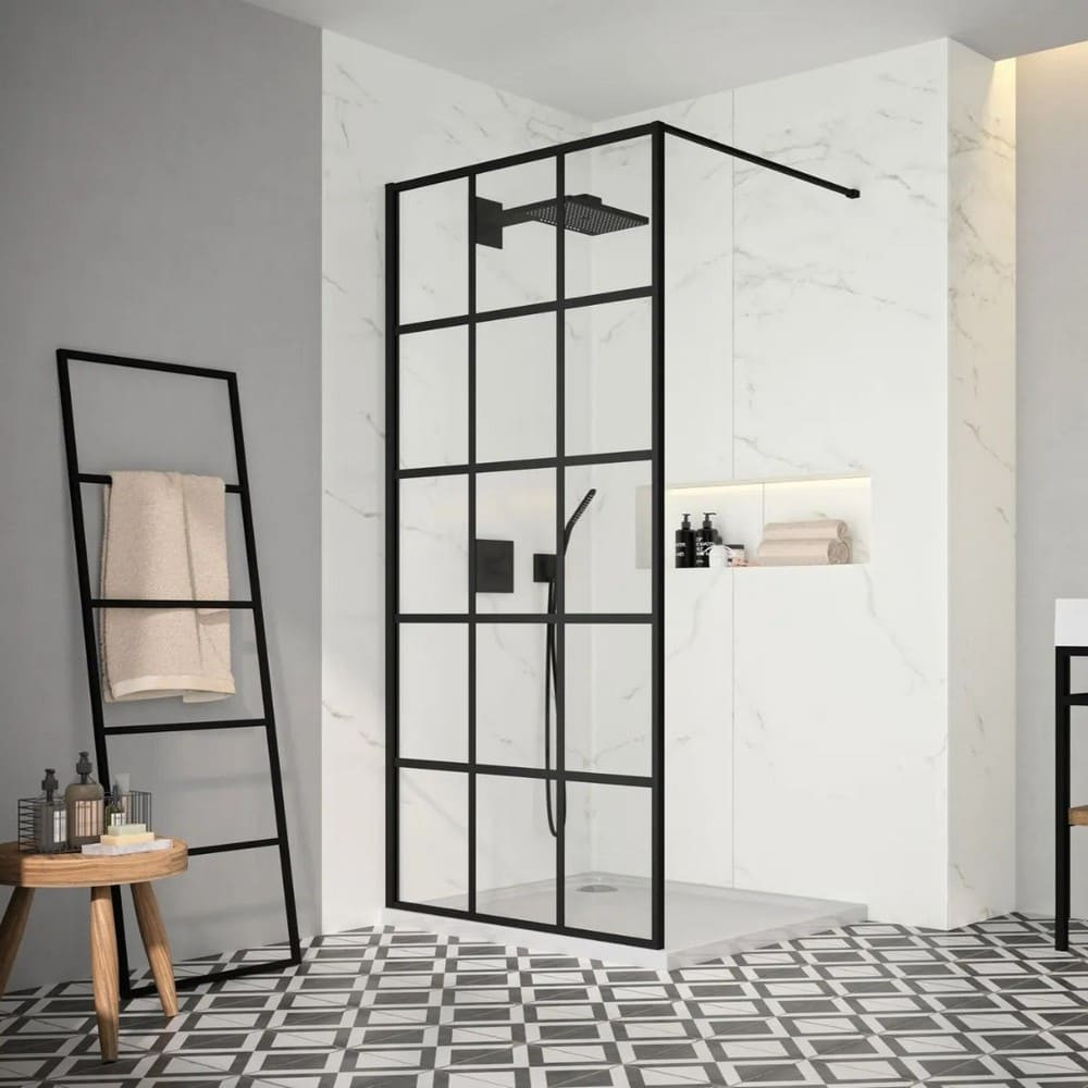 Merlyn Squared 8mm Black 900mm Framed Wetroom Panel