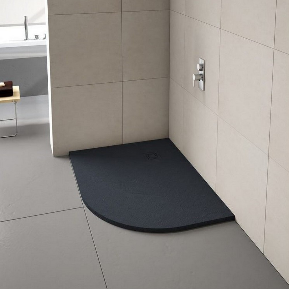 Merlyn Truestone 1000 x 800mm Graphite Right Hand Offset Quadrant Shower Tray