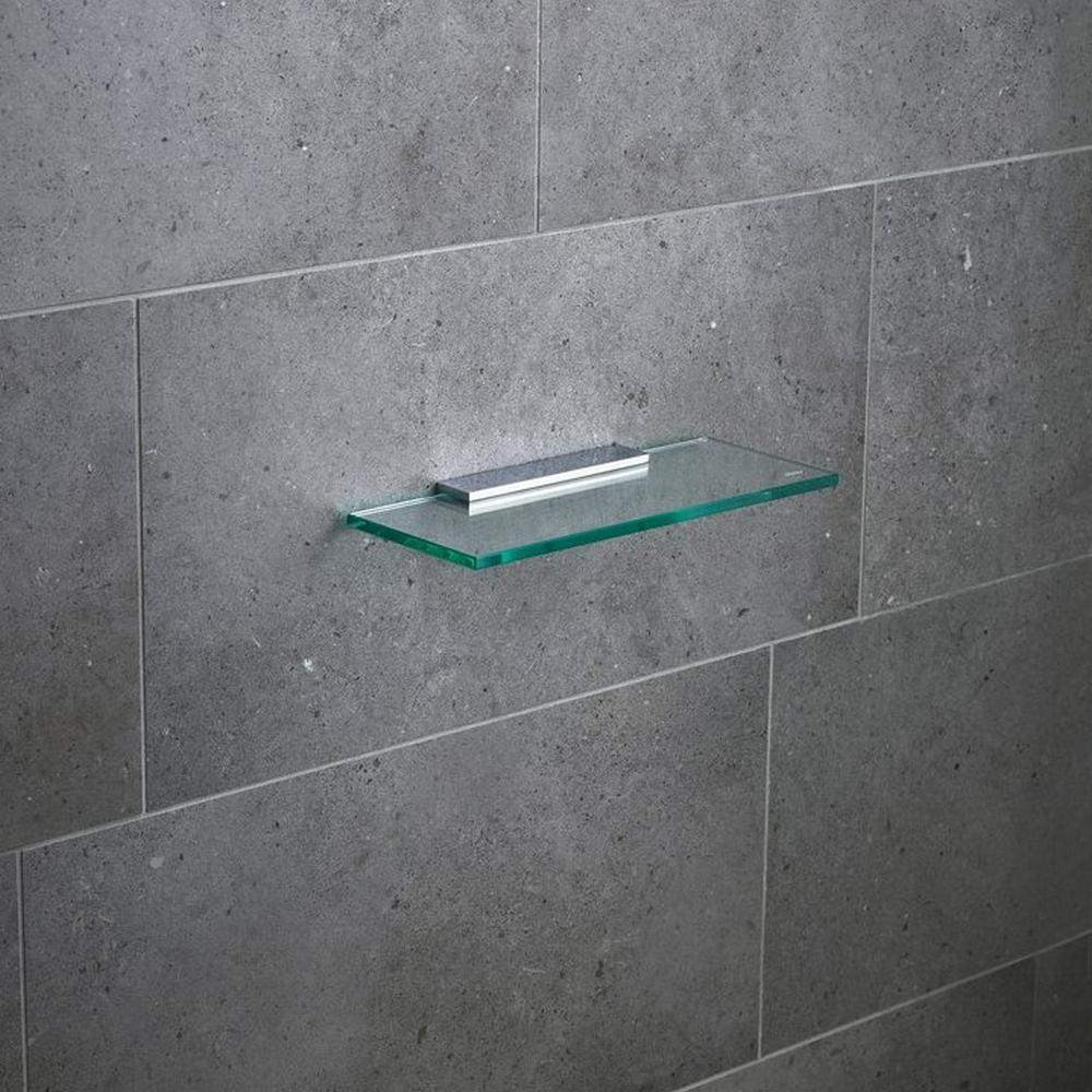 Miller 600mm Classic Glass Shelf with Chrome Fixing Bracket (1)