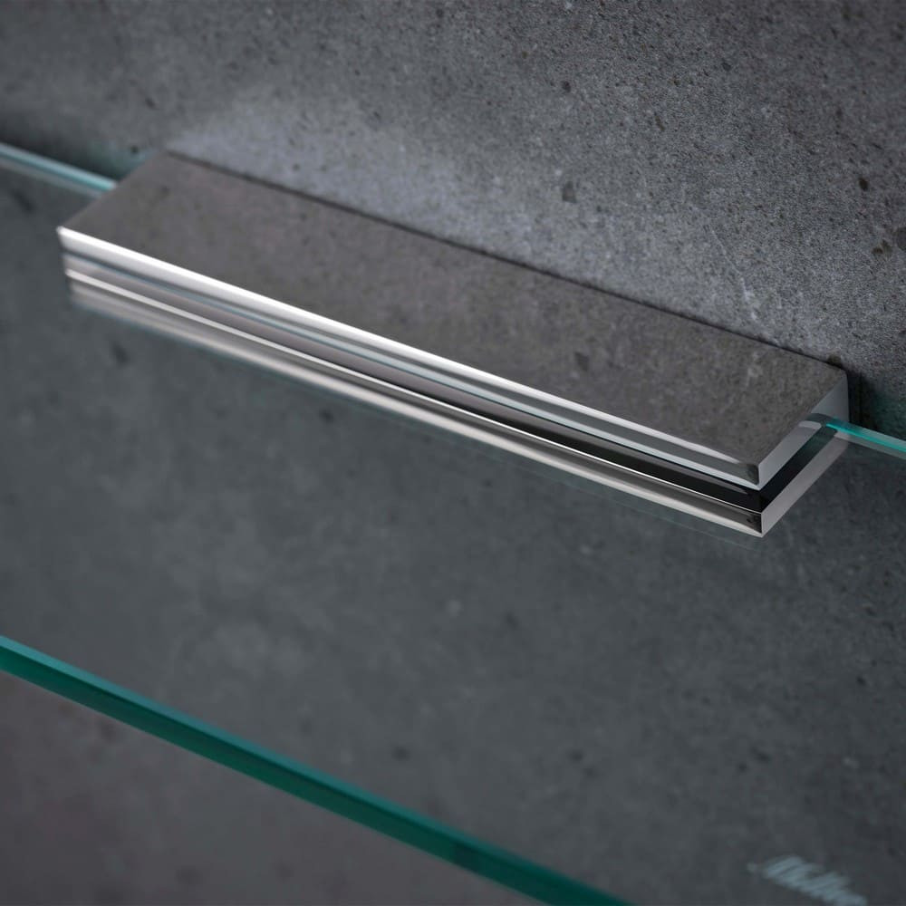 Miller Classic 500mm Glass Shelf with Brushed Nickel Bracket