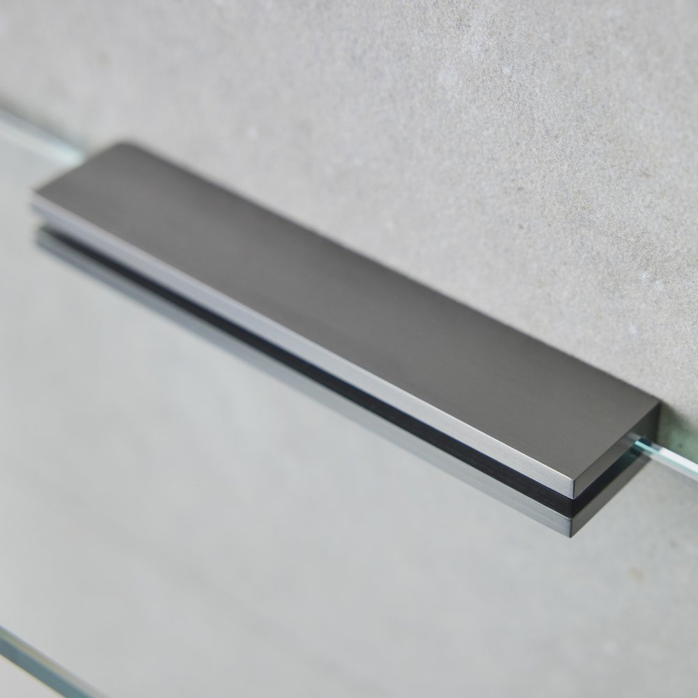 Miller Classic 400mm Glass Shelf with Gunmetal Bracket