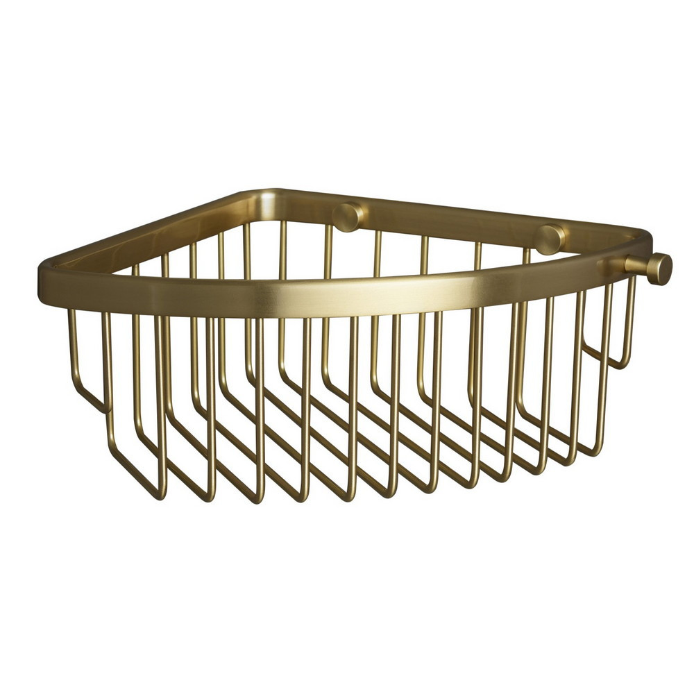 Miller Classic Brushed Brass Corner Basket
