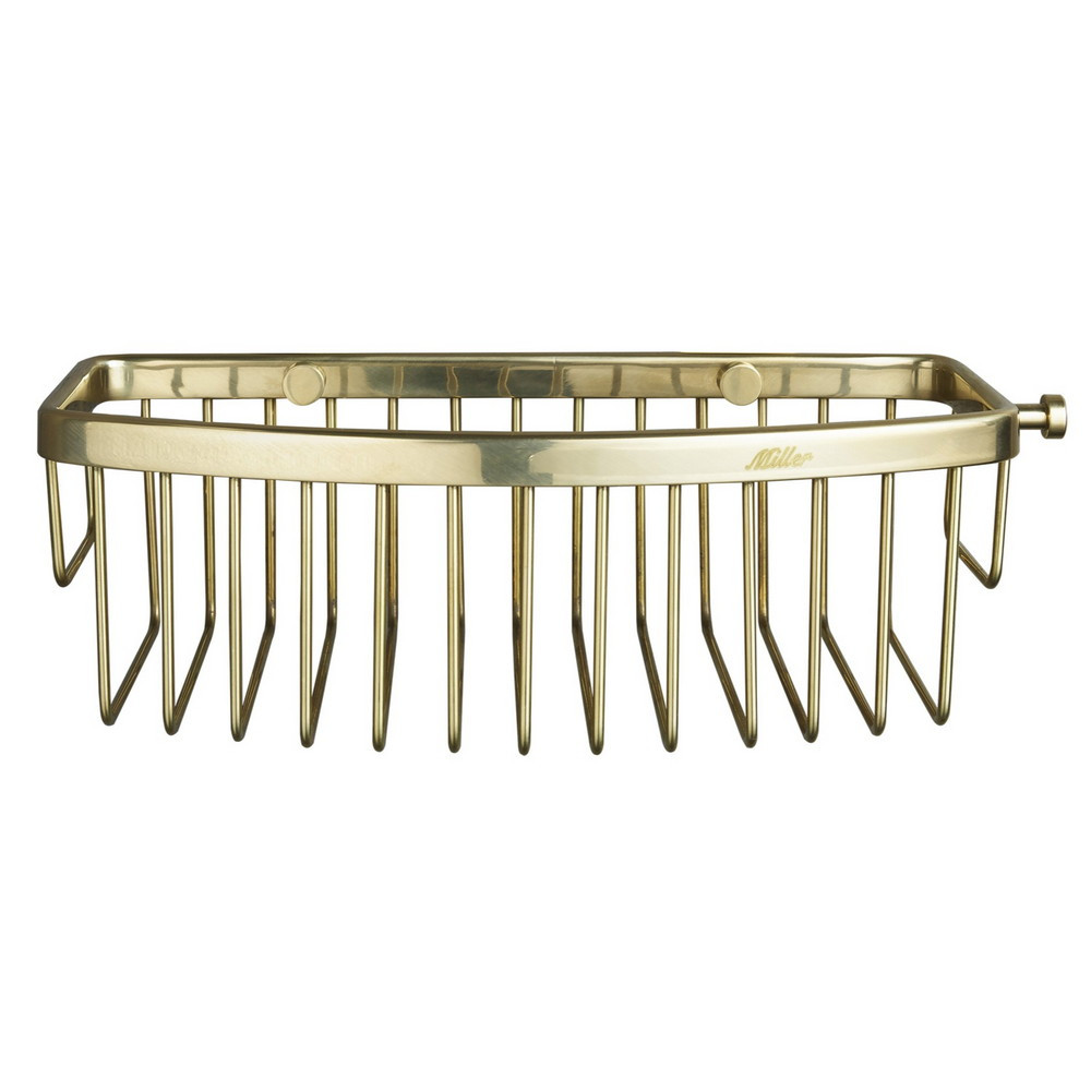 Miller Classic Gluable D Shaped Basket in Polished Brass